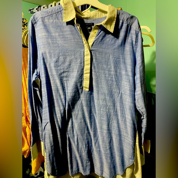 Ann Taylor top. Xxl. Color blue and grey - Picture 1 of 3